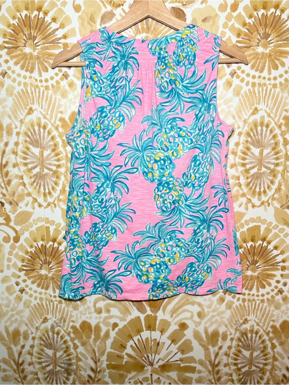 Lilly Pulitzer Pink Pineapple Sleeveless Top Tropical Resort Coastal Preppy S - Picture 6 of 7